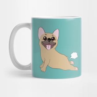 French bulldog yoga pose and little fartfart Mug